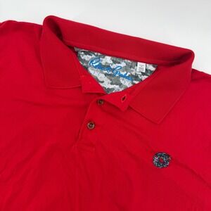 Robert Graham Men's Polo‎ Shirt Red 2XL Classic Fit Short Sleeve Skull Logo